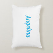 Professional Plain Modern Elegant Blue Your Name アクセントクッション (正面(垂直))