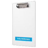 Professional Plain Modern Elegant Name Blue White クリップボード (左)