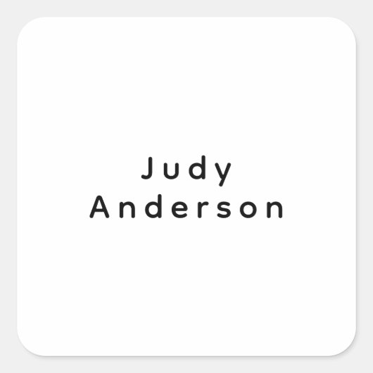 Professional Plain Modern Elegant Your Name スクエアシール (正面)