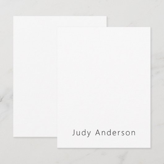 Professional Plain Modern Elegant Your Name ノートカード (正面/裏面)