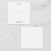 Professional Plain Modern Minimalist Monogrammed ノートカード (正面/裏面)