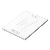 Professional Plain Modern Minimalist Monogrammed ノートパッド (回転)
