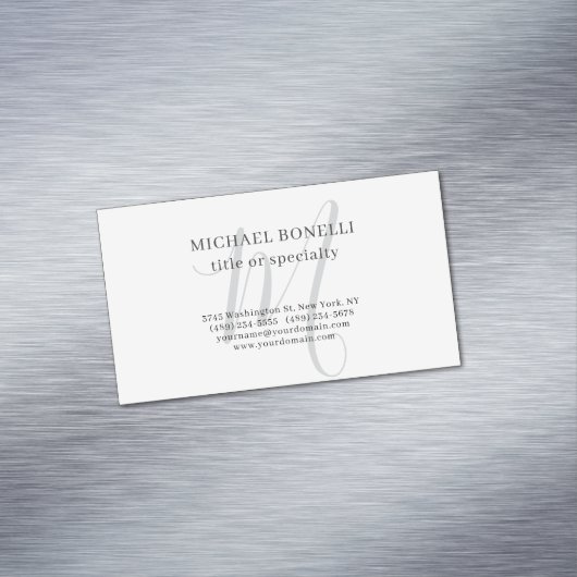 Professional Plain Modern Minimalist Monogrammed マグネット名刺 (インサイチュ)