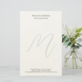 Professional Plain Modern Minimalist Monogrammed 便箋 (スタンド正面)