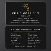 Professional Plumbing Service Black Gold 名刺