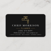 Professional Plumbing Service Black Gold 名刺 (正面)