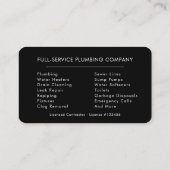 Professional Plumbing Service Black & Silver 名刺 (裏面)