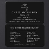 Professional Plumbing Service Black & Silver 名刺