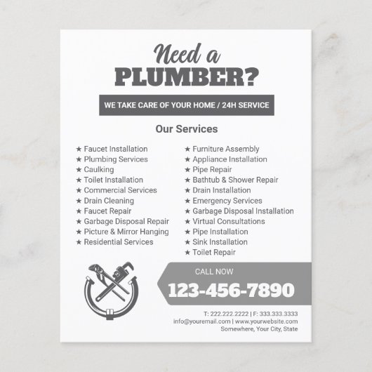 Professional Plumbing Service Business Logo チラシ (正面)