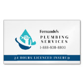 Professional Plumbing Service Business Logo マグネット名刺 (正面)