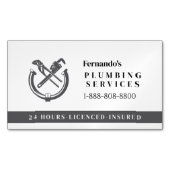 Professional Plumbing Service Business Logo マグネット名刺 (正面)