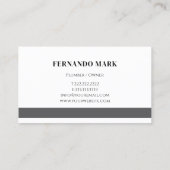 Professional Plumbing Service Business Logo 名刺 (裏面)