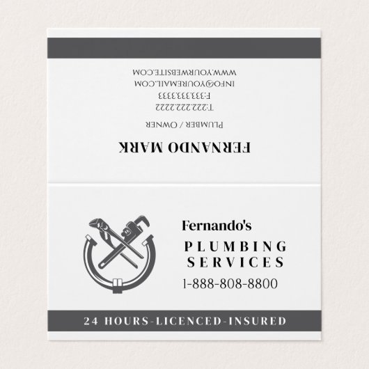 Professional Plumbing Service Business Logo 名刺 (外部フラット)