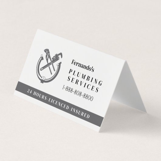 Professional Plumbing Service Business Logo 名刺 (正面)