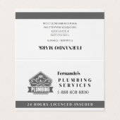 Professional Plumbing Service Business Logo 名刺 (外部フラット)