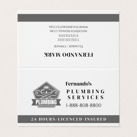 Professional Plumbing Service Business Logo 名刺 (外部フラット)