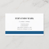 Professional Plumbing Service Business Logo 名刺 (裏面)