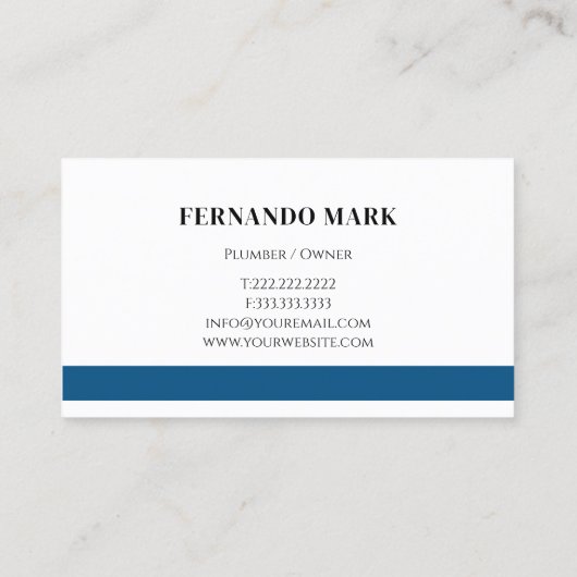 Professional Plumbing Service Business Logo 名刺 (裏面)