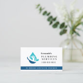 Professional Plumbing Service Business Logo 名刺 (スタンド正面)