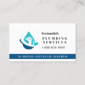 Professional Plumbing Service Business Logo 名刺 (正面)