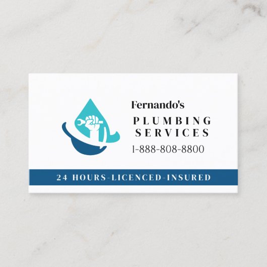 Professional Plumbing Service Business Logo 名刺 (正面)