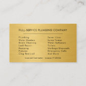 Professional Plumbing Service Plumber Navy Blue 名刺 (裏面)