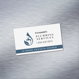 Professional Plumbing Service Water Drop Logo  マグネット名刺