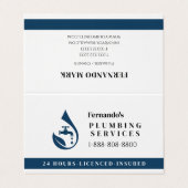 Professional Plumbing Service Water Drop Logo  名刺 (外部フラット)