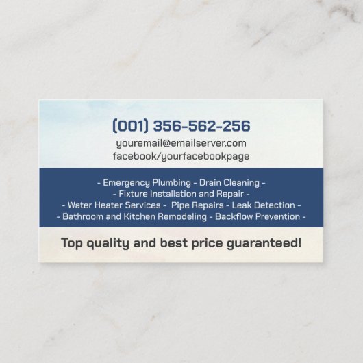 Professional Plumbing Services  名刺 (裏面)