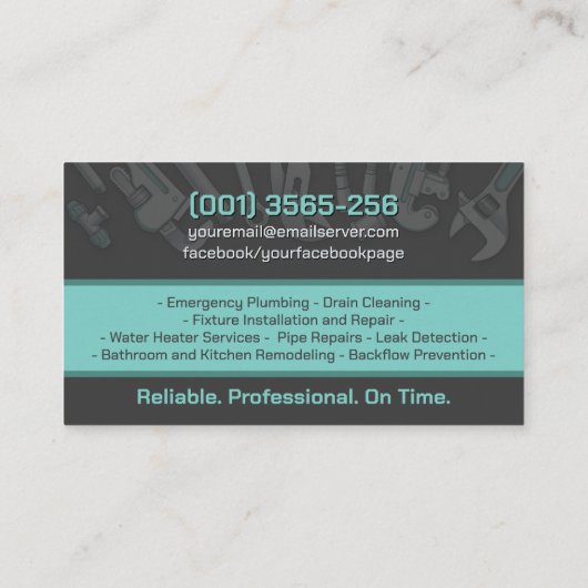 Professional Plumbing Services  名刺 (裏面)