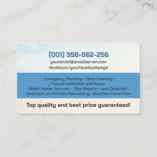 Professional Plumbing Services  名刺 (裏面)