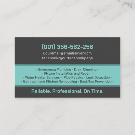 Professional Plumbing Services  名刺 (裏面)