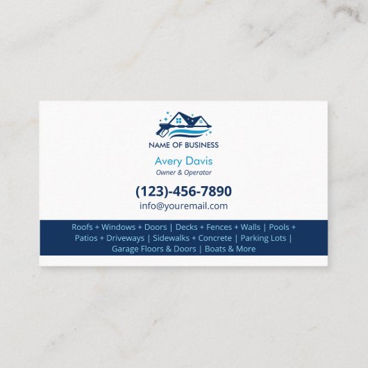 Professional Pressure Washing Power Wash Cleaning 名刺 (裏面)