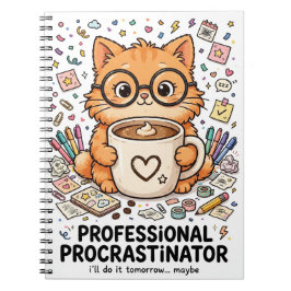 Professional Procrastinator - Cat Notebook ノートブック