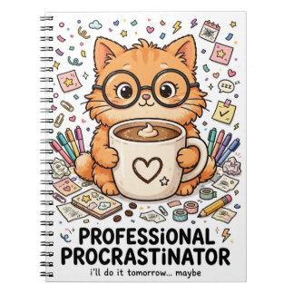 Professional Procrastinator - Cat Notebook ノートブック