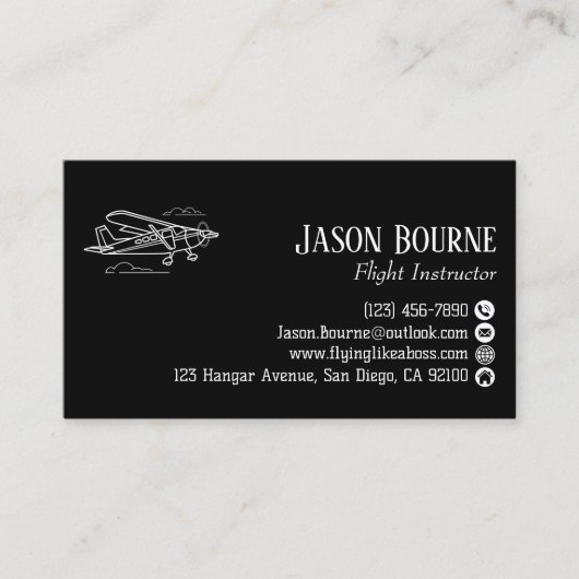 Professional QR Code Aviation Flight Instructor 名刺 (正面)