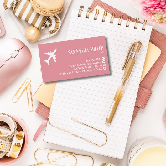 Professional QR Code Aviation Pink White Custom 名刺