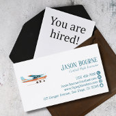 Professional QR Code Cessna Airplane Blue Custom 名刺