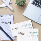 Professional QR Code Cessna Airplane Blue Custom 名刺