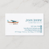 Professional QR Code Cessna Airplane Blue Custom 名刺 (正面)
