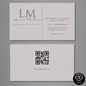 Professional QR Code Monogram Taupe Gray 名刺