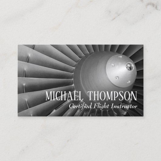 Professional QR Code Photo Gray Aviation Pilot 名刺 (正面)