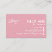 Professional QR Code Pink White Flight Instructor 名刺 (正面)