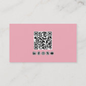 Professional QR Code Pink White Flight Instructor 名刺 (裏面)