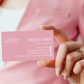 Professional QR Code Pink White Flight Instructor 名刺