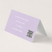 Professional QR Code Purple White Lavender Violet 名刺 (裏面)