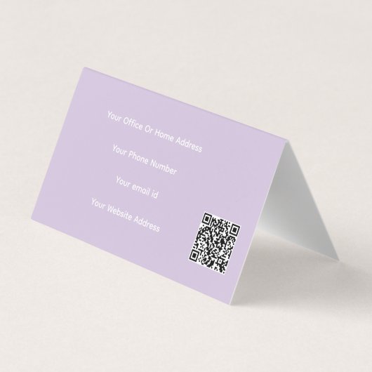 Professional QR Code Purple White Lavender Violet 名刺 (裏面)