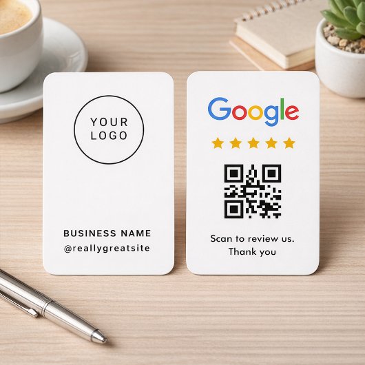 Professional QR code review card for small