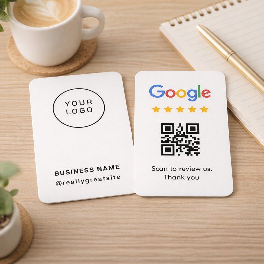 Professional QR code review card for small
