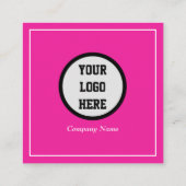 Professional QR Code Scannable Hot pink スクエア名刺 (裏面)